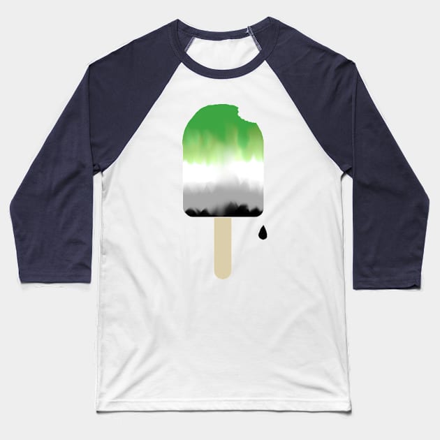 One Proud Popsicle - Aro Pride Flavor Baseball T-Shirt by LochNestFarm